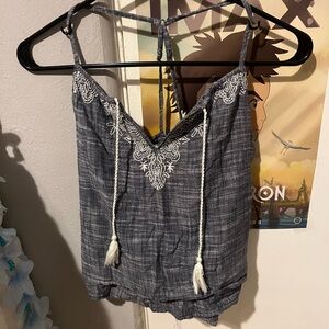 Abercrombie & Fitch Blue Smocked Camisole Top